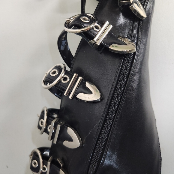 Dolls Kill Lamoda Almighty Platform Strappy Mary Jane Knee High Boots- Sz 9 NEW - Picture 4 of 6